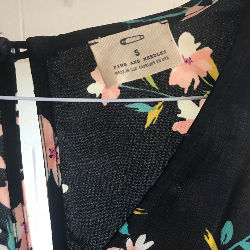 Urban Outfitters | Black Floral Boho Romper S - Picture 7 of 8